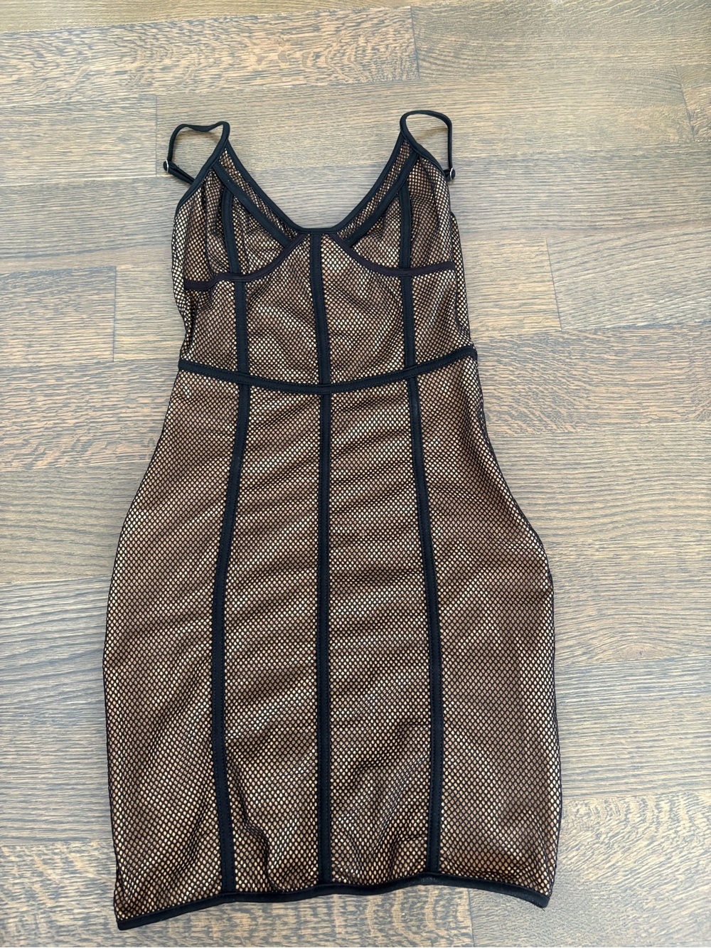 Tiger Mist Black Trim Nude Bodysuit